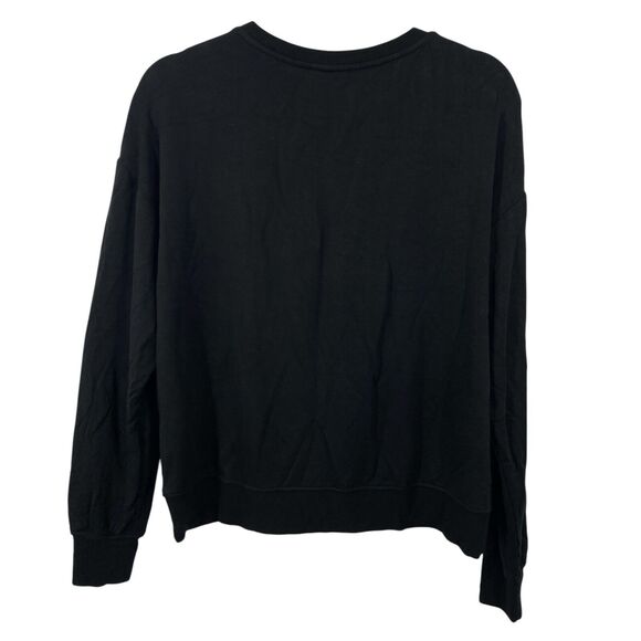 Brit NY Sequined Sugar Skull T-shirt Top Women size Large Black Long Sleeve - Picture 6 of 10